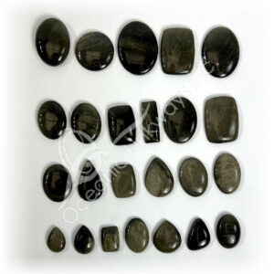 Golden Sheen Obsidian Cabochons Mixed Shapes and Sizes