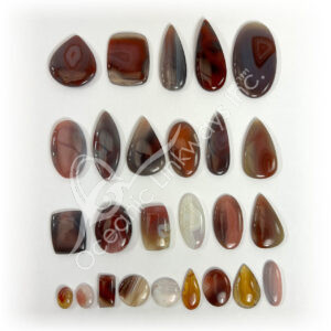Sunset Red Agate Cabochons Mixed Shapes and Sizes
