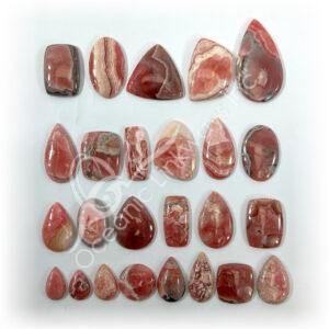 Rhodochrosite Cabochons Mixed Shapes and Sizes