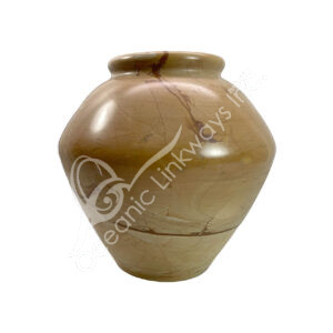 Teak Wood Marble Vase with Lines