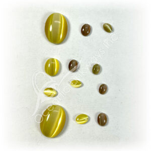 Mixed Yellow & Brown Cat's Eye Cabochons (Pack of 3)