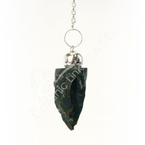 Rough Bloodstone Pendulum with Plain Chain