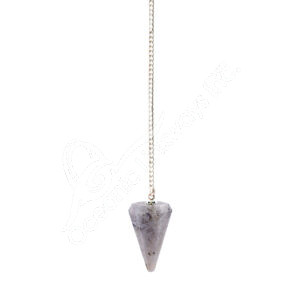 Hexagonal Blue Chalcedony Pendulum with Plain Chain
