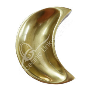 Aluminium Crescent Moon Bowl with Antique Brass Finish
