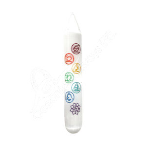 Selenite Massager with Chakra Symbols