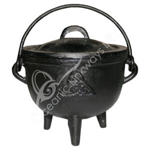 Iron Cast Cauldron Triquetra Design