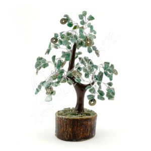Green Aventurine Gem Tree with Chinese Coins (160 Beads)