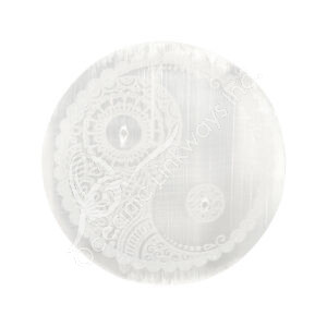 Selenite Plaque Yin Yang Engraved Incense Holder
