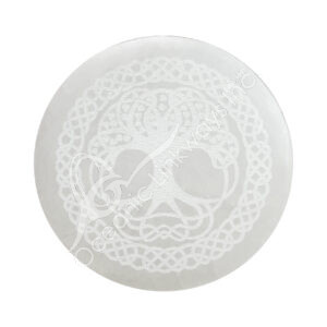Selenite Tree of Life Engraved Incense Holder