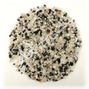 Polished Crystal Quartz with Black Rutile Tumbled Chips