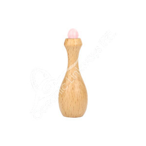 Rose Quartz Massager Wood Handle