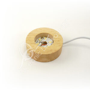 Wooden LED Light Base with USB and Rainbow Color Lighting
