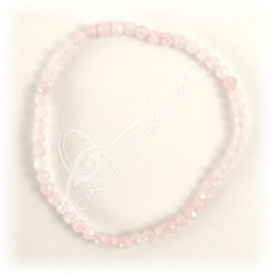 Rose Quartz Faceted Stone Beads Bracelet