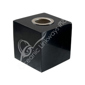Black Onyx with Pyrite Cube-Shaped Mini Candle Holder